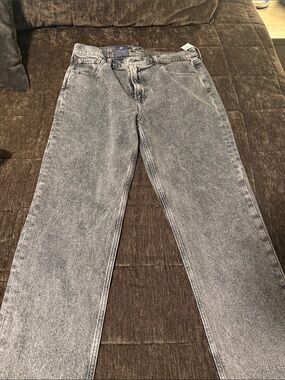 GAP women's Acid Wash Gray Straight Jeans